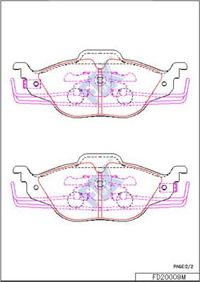 FBK FD20009M - Комплект спирачно феродо, дискови спирачки vvparts.bg