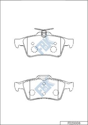 FBK FD20006 - Комплект спирачно феродо, дискови спирачки vvparts.bg