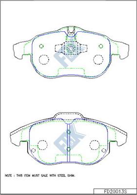 FBK FD20013S - Комплект спирачно феродо, дискови спирачки vvparts.bg