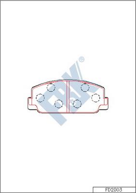 FBK FD2003 - Комплект спирачно феродо, дискови спирачки vvparts.bg