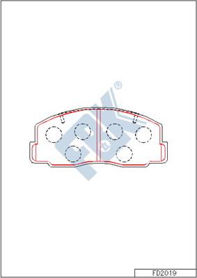 FBK FD2019 - Комплект спирачно феродо, дискови спирачки vvparts.bg