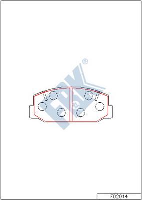 FBK FD2014 - Комплект спирачно феродо, дискови спирачки vvparts.bg