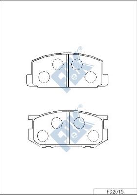 FBK FD2015 - Комплект спирачно феродо, дискови спирачки vvparts.bg
