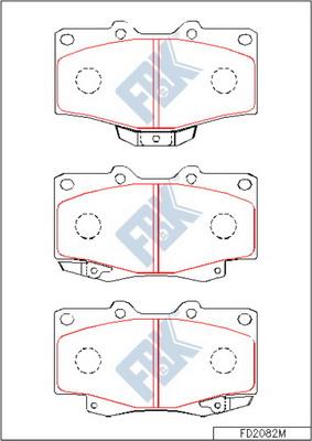 FBK FD2082M - Комплект спирачно феродо, дискови спирачки vvparts.bg