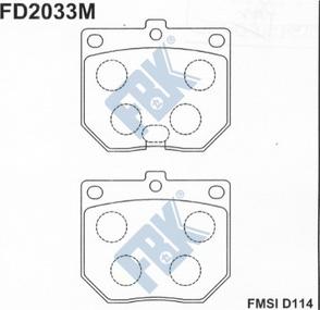 FBK FD2033M - Комплект спирачно феродо, дискови спирачки vvparts.bg