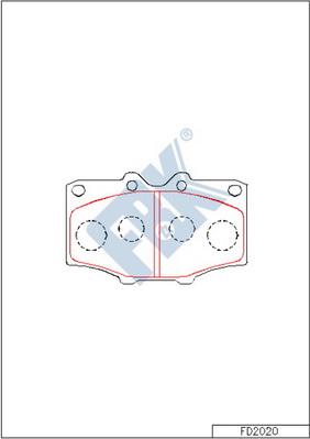 FBK FD2020 - Комплект спирачно феродо, дискови спирачки vvparts.bg