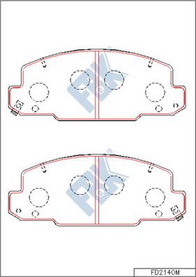 FBK FD2140M - Комплект спирачно феродо, дискови спирачки vvparts.bg