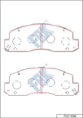 FBK FD2148M - Комплект спирачно феродо, дискови спирачки vvparts.bg