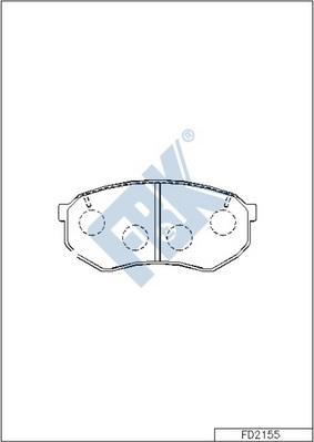 FBK FD2155 - Комплект спирачно феродо, дискови спирачки vvparts.bg