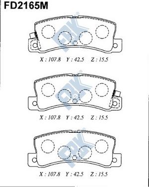 FBK FD2165M - Комплект спирачно феродо, дискови спирачки vvparts.bg