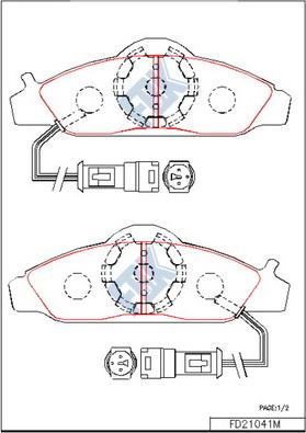 FBK FD21041M - Комплект спирачно феродо, дискови спирачки vvparts.bg
