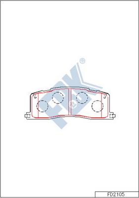 FBK FD2105 - Комплект спирачно феродо, дискови спирачки vvparts.bg