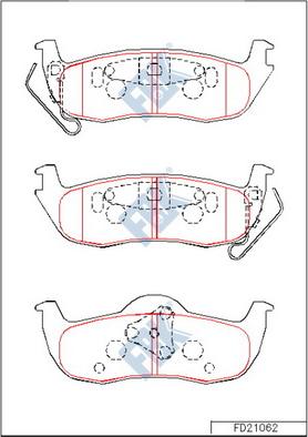FBK FD21062 - Комплект спирачно феродо, дискови спирачки vvparts.bg