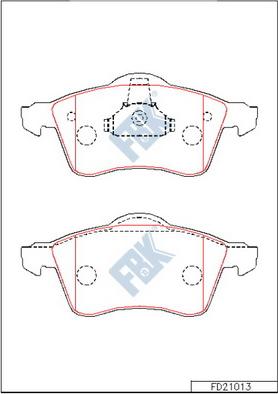 FBK FD21013 - Комплект спирачно феродо, дискови спирачки vvparts.bg