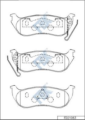 FBK FD21083 - Комплект спирачно феродо, дискови спирачки vvparts.bg