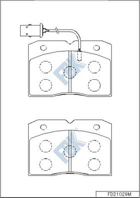 FBK FD21029M - Комплект спирачно феродо, дискови спирачки vvparts.bg