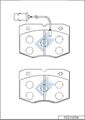 FBK FD21025M - Комплект спирачно феродо, дискови спирачки vvparts.bg