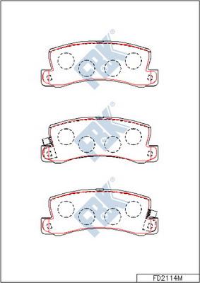 FBK FD2114M - Комплект спирачно феродо, дискови спирачки vvparts.bg