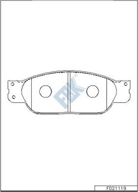 FBK FD21119 - Комплект спирачно феродо, дискови спирачки vvparts.bg