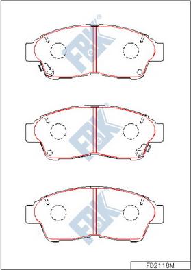 FBK FD2118M - Комплект спирачно феродо, дискови спирачки vvparts.bg