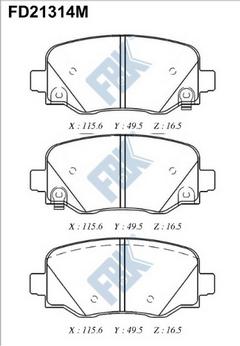 FBK FD21314M - Комплект спирачно феродо, дискови спирачки vvparts.bg