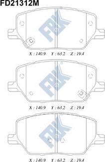 FBK FD21312M - Комплект спирачно феродо, дискови спирачки vvparts.bg