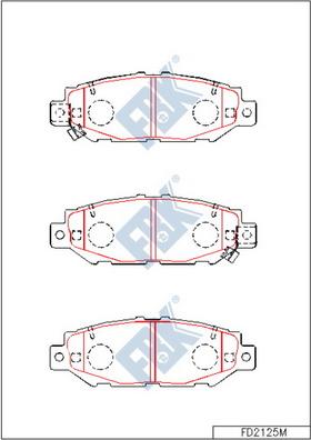 FBK FD2125M - Комплект спирачно феродо, дискови спирачки vvparts.bg