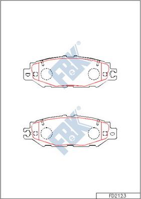 FBK FD2123 - Комплект спирачно феродо, дискови спирачки vvparts.bg