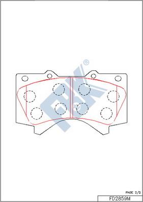 FBK FD2859M - Комплект спирачно феродо, дискови спирачки vvparts.bg