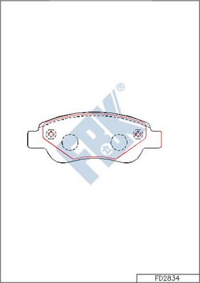 FBK FD2834 - Комплект спирачно феродо, дискови спирачки vvparts.bg