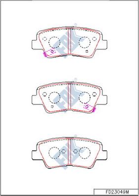 FBK FD23049M - Комплект спирачно феродо, дискови спирачки vvparts.bg