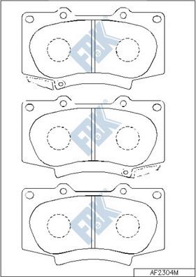 FBK FD2304M - Комплект спирачно феродо, дискови спирачки vvparts.bg