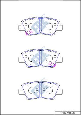 FBK FD23052M - Комплект спирачно феродо, дискови спирачки vvparts.bg