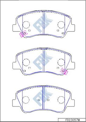 FBK FD23057M - Комплект спирачно феродо, дискови спирачки vvparts.bg