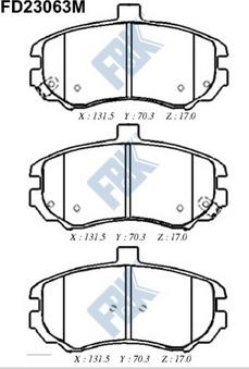 FBK FD23063M - Комплект спирачно феродо, дискови спирачки vvparts.bg