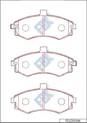 FBK FD23009M - Комплект спирачно феродо, дискови спирачки vvparts.bg