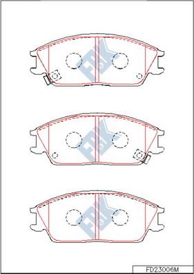 FBK FD23006M - Комплект спирачно феродо, дискови спирачки vvparts.bg