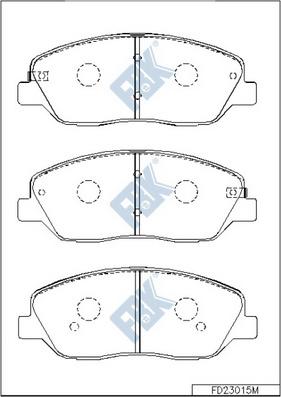 FBK FD23015M - Комплект спирачно феродо, дискови спирачки vvparts.bg