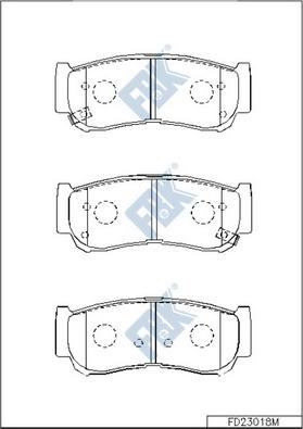 FBK FD23018M - Комплект спирачно феродо, дискови спирачки vvparts.bg