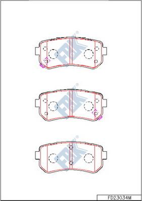 FBK FD23034M - Комплект спирачно феродо, дискови спирачки vvparts.bg