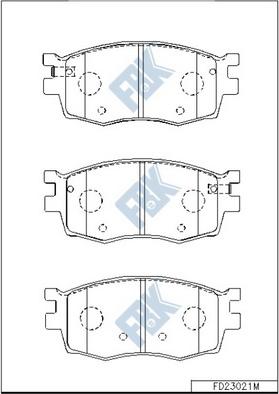 FBK FD23021M - Комплект спирачно феродо, дискови спирачки vvparts.bg