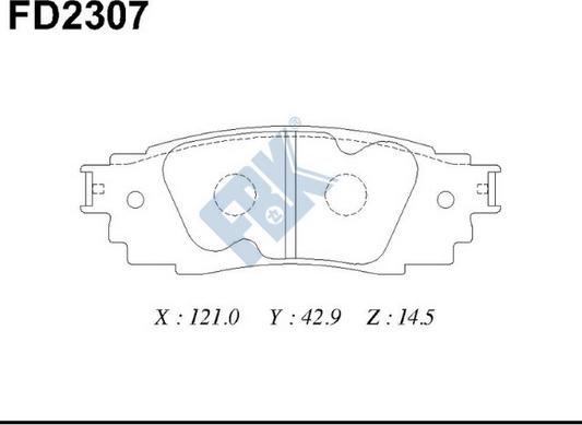 FBK FD2307 - Комплект спирачно феродо, дискови спирачки vvparts.bg