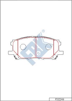 FBK FD2249 - Комплект спирачно феродо, дискови спирачки vvparts.bg