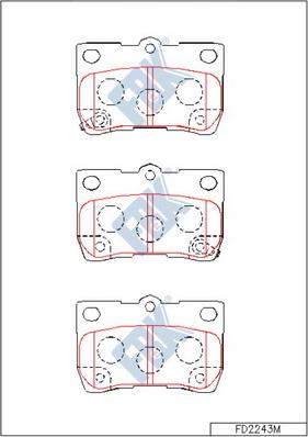 FBK FD2243M - Комплект спирачно феродо, дискови спирачки vvparts.bg