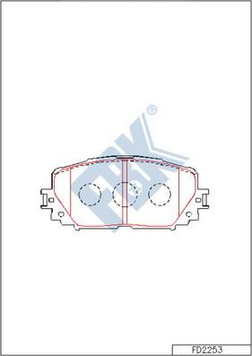 FBK FD2253 - Комплект спирачно феродо, дискови спирачки vvparts.bg