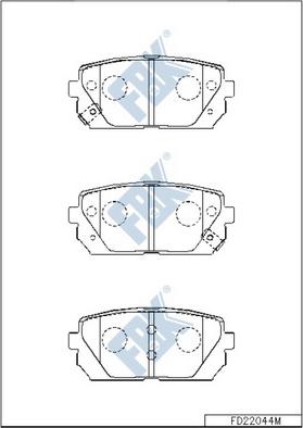 FBK FD22044M - Комплект спирачно феродо, дискови спирачки vvparts.bg