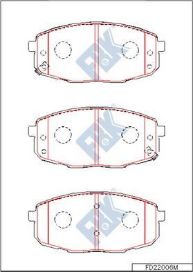 FBK FD22006M - Комплект спирачно феродо, дискови спирачки vvparts.bg