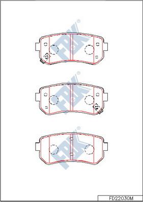 FBK FD22030M - Комплект спирачно феродо, дискови спирачки vvparts.bg