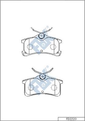 FBK FD2220 - Комплект спирачно феродо, дискови спирачки vvparts.bg