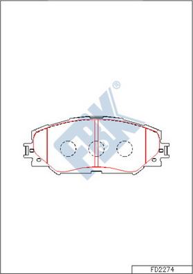 FBK FD2274 - Комплект спирачно феродо, дискови спирачки vvparts.bg